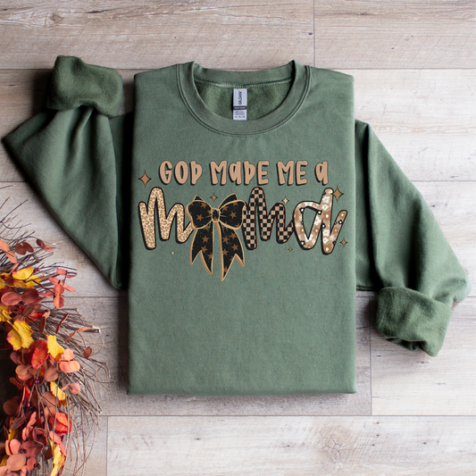 God Made Me A Mama Tan Graphic Tee