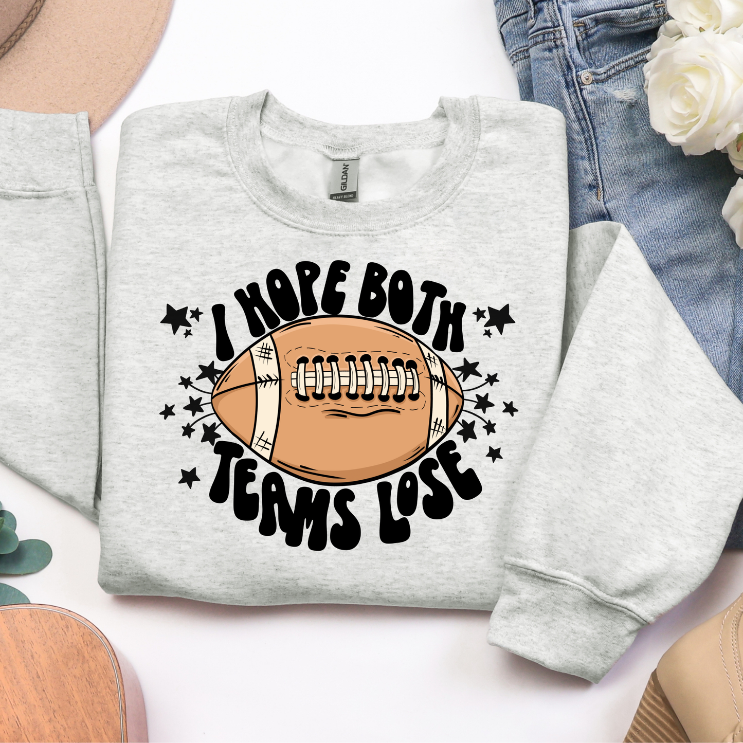 I Hope Both Teams Lose Football Graphic Tee