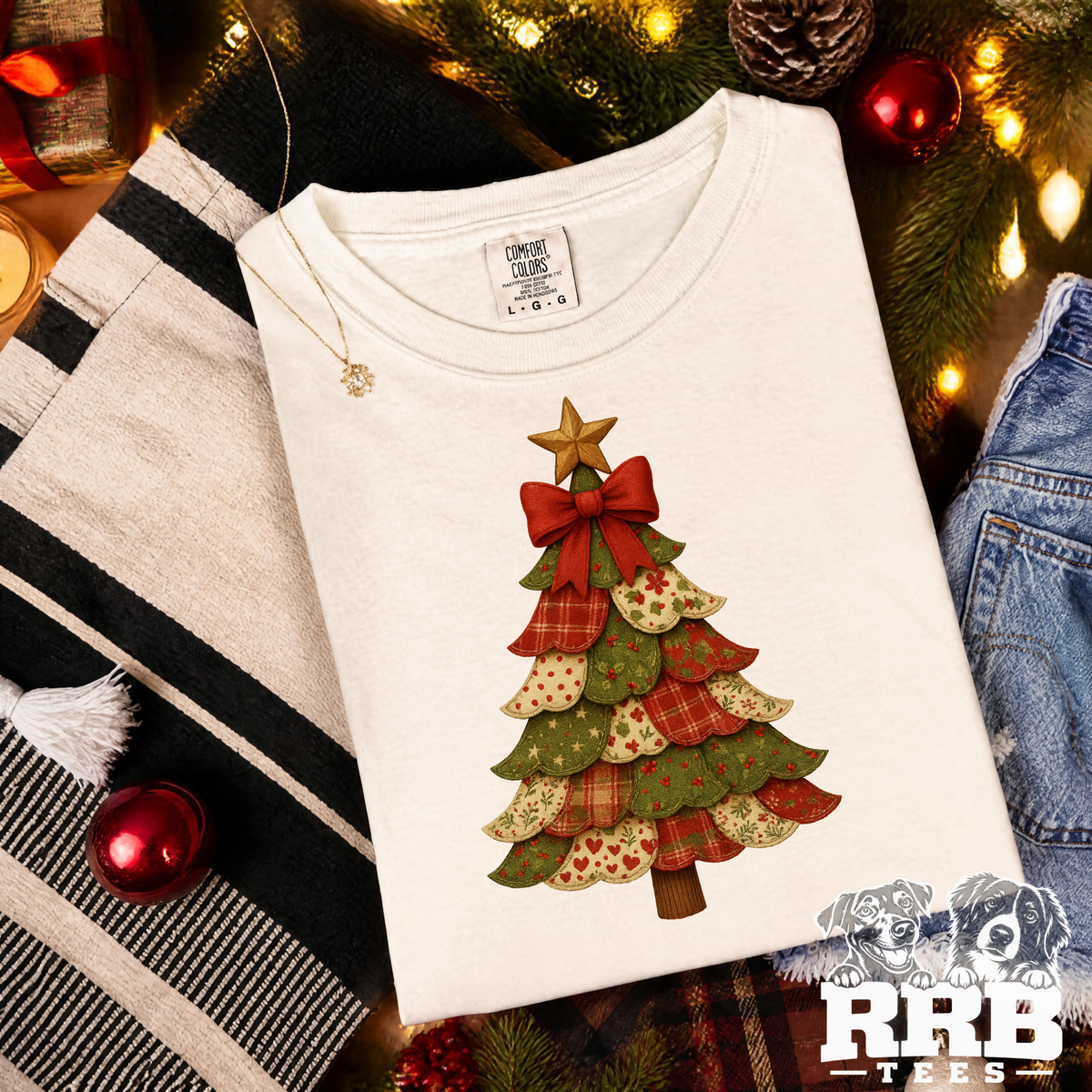 Quilted Christmas Tree Graphic Tee