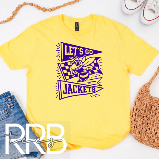 Let's Go Jackets Pennant Flags Graphic Tee