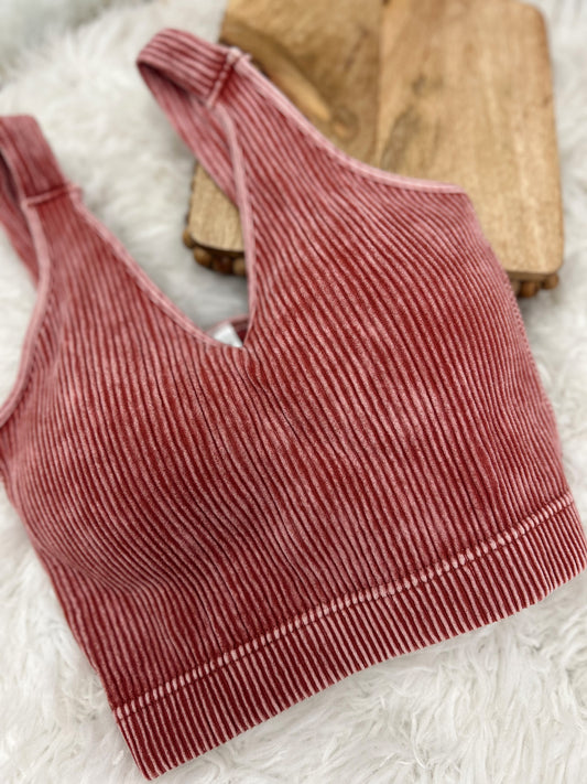 DOORBUSTER Ribbed Bralette - Rust