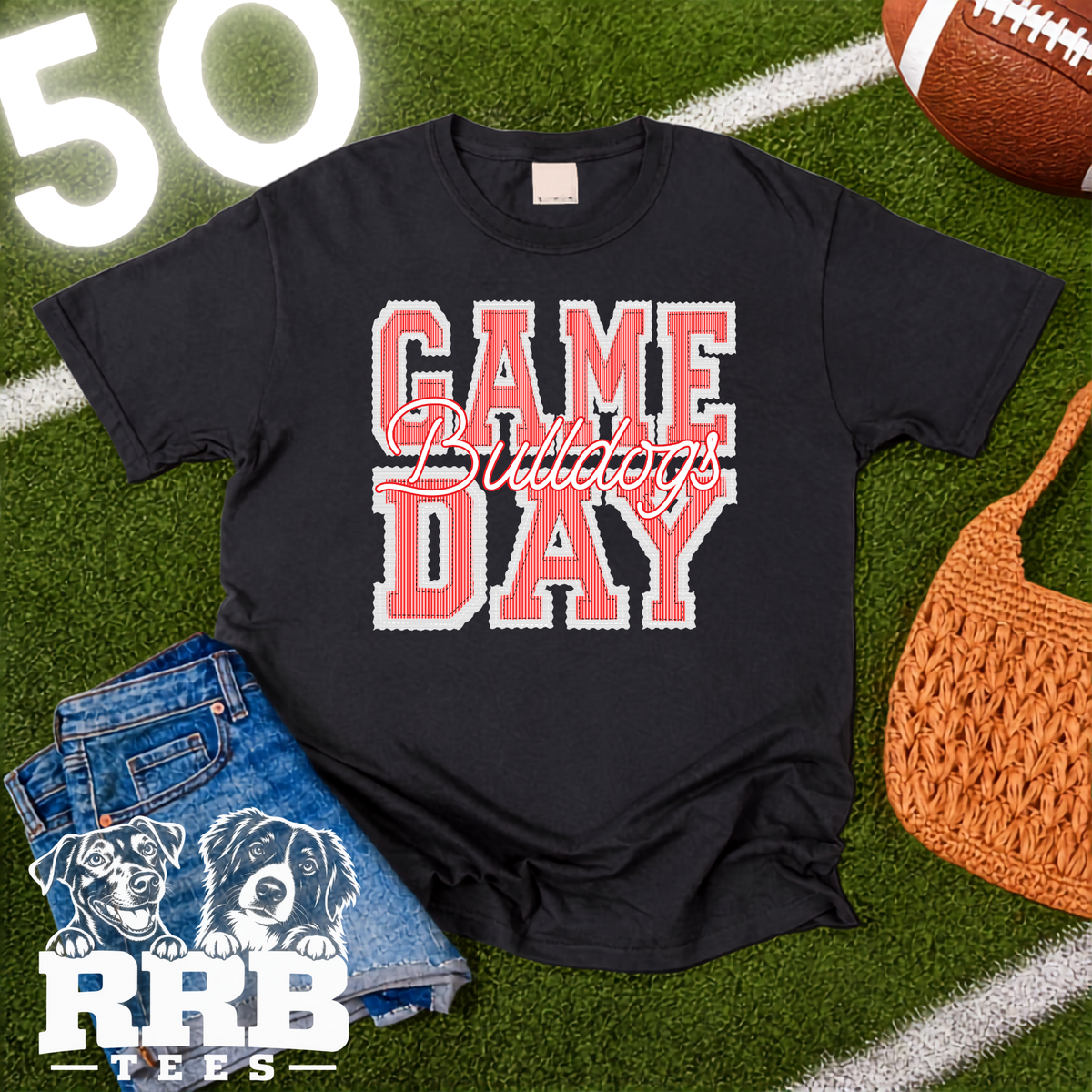 Pinstripes Game Day Bulldogs - Hoco