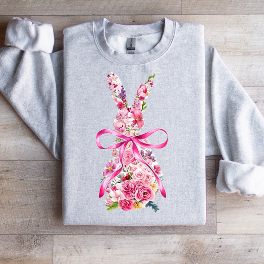 Floral Bunny with Bow Graphic Tee