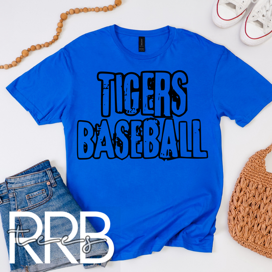Tigers Baseball Grunge Graphic Tee