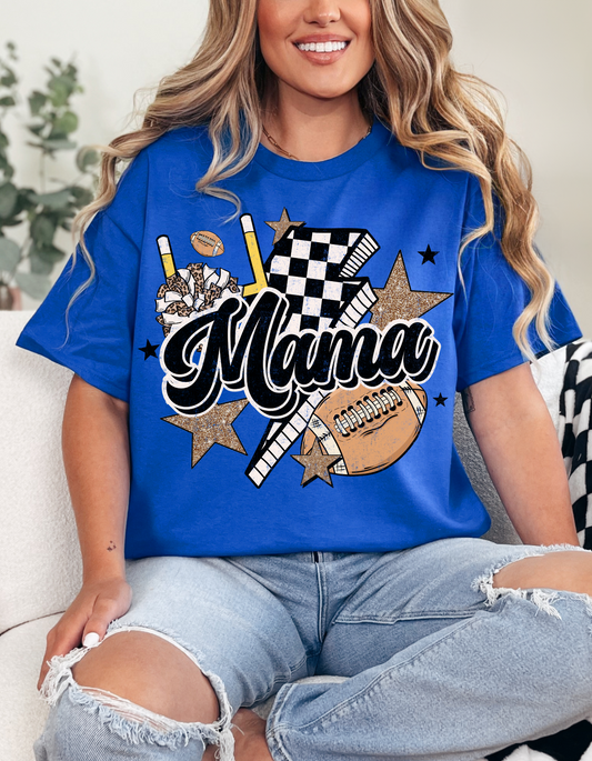 Mama Football Collage Graphic Tee