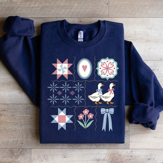 Quilts & Geese Collage Graphic Tee