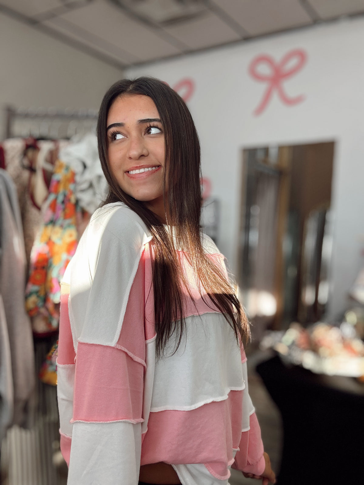 All The Time Striped Top - Hot Pink