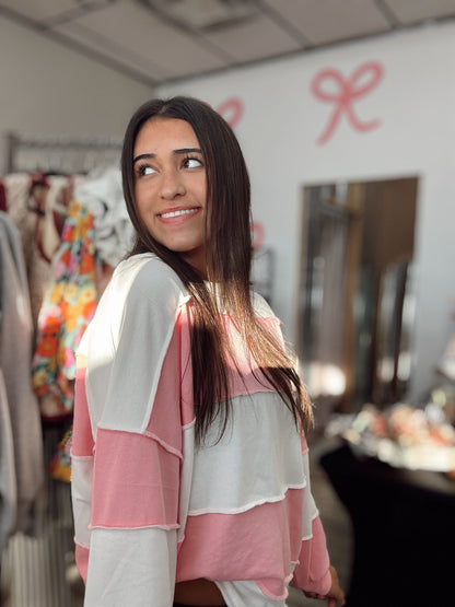 All The Time Striped Top - Hot Pink