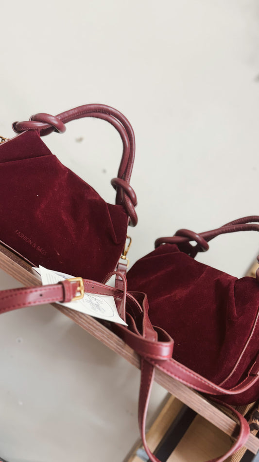 Suede Mini Purse - Cabernet