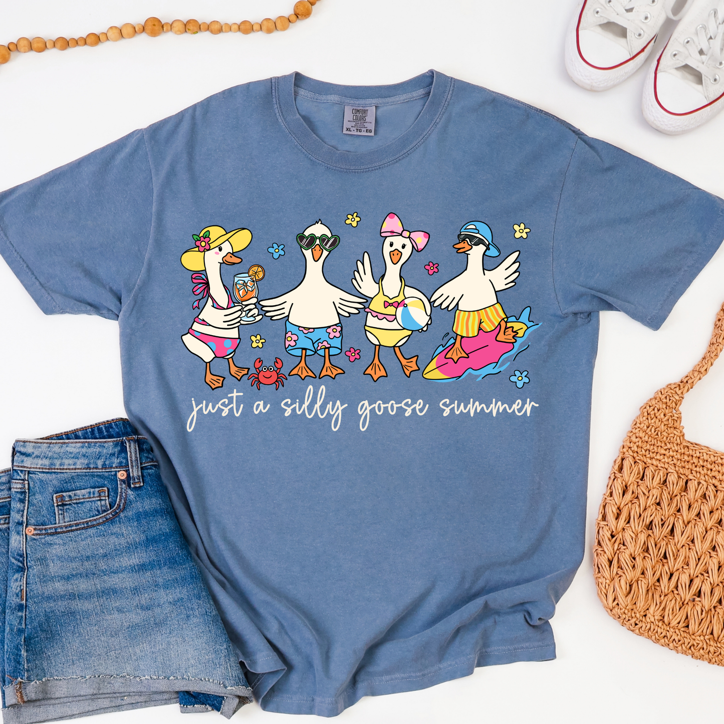 Just A Silly Goose Summer Graphic Tee
