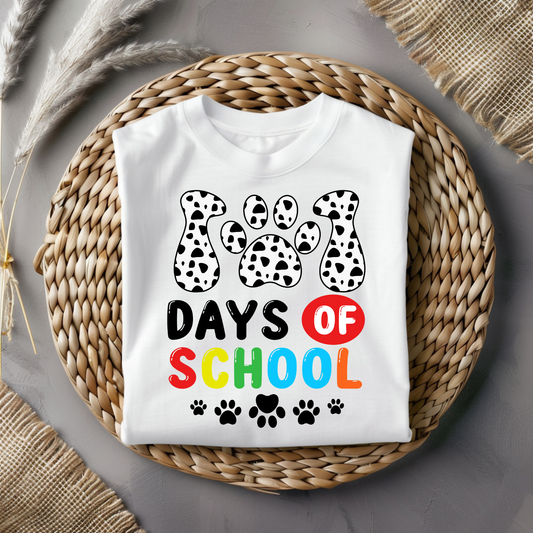 101 Days of School Paw Prints Rainbow Graphic Tee