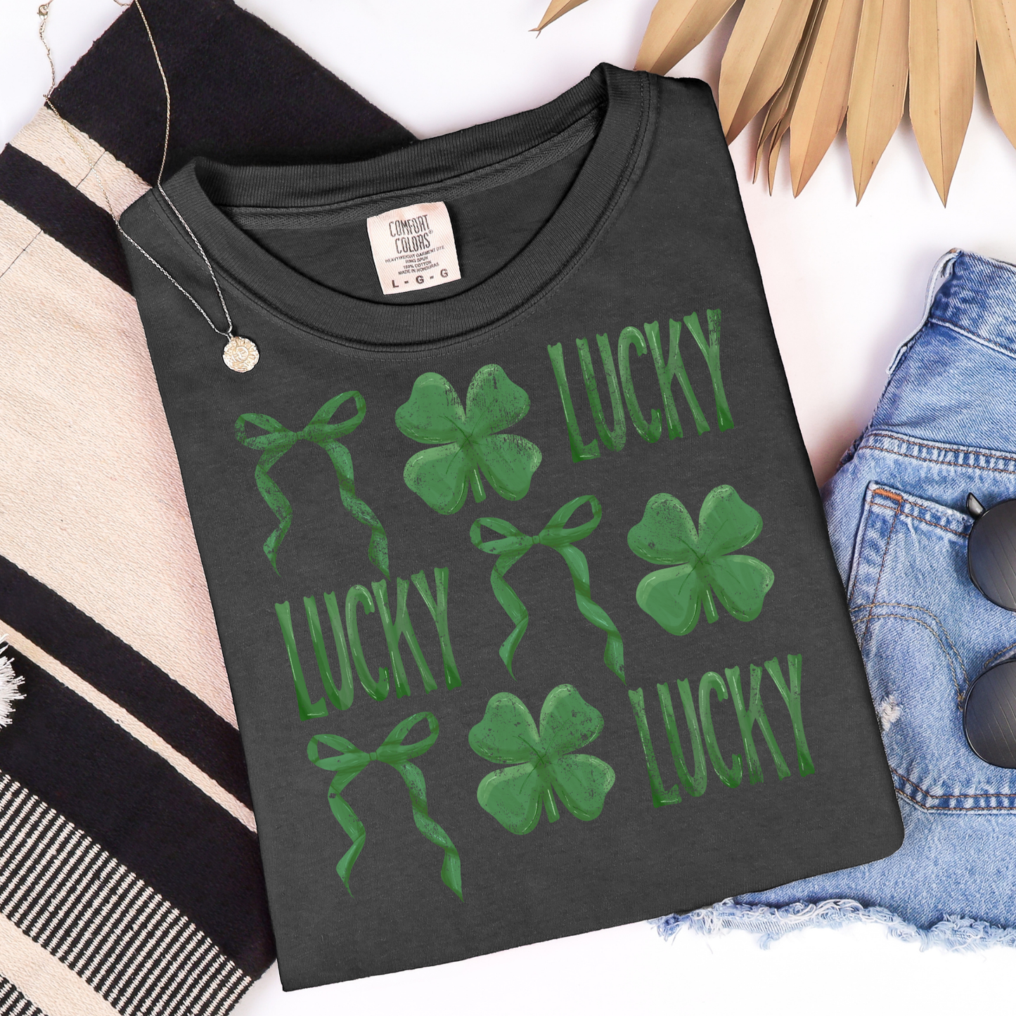 Lucky Bows Clovers Graphic Tee