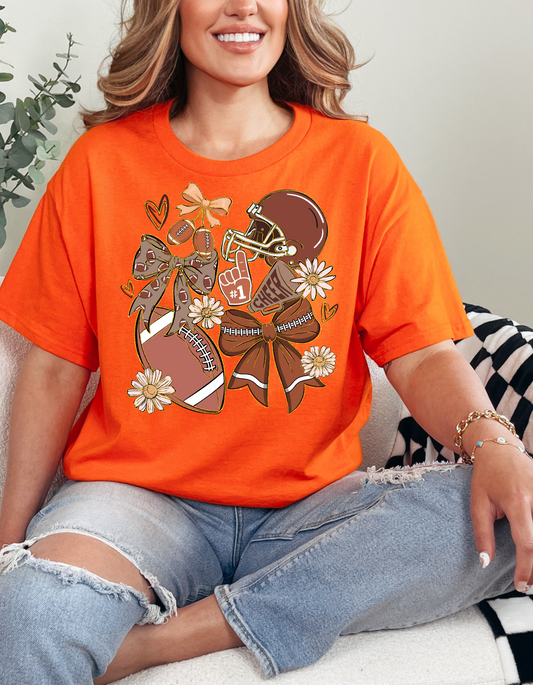 Football Daisy Collage Graphic Tee