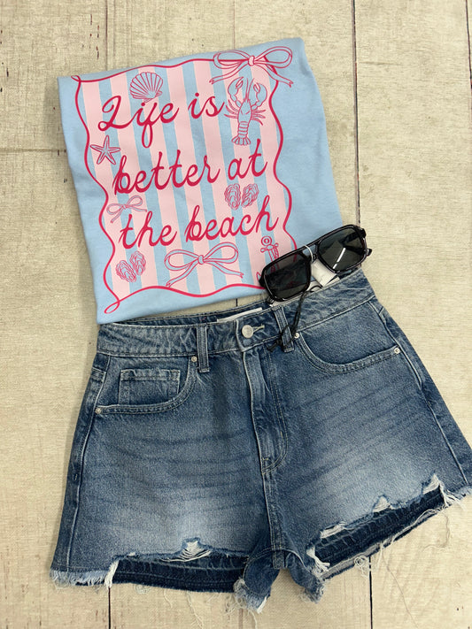 Life Is Better At Beach Graphic Tee Gildan