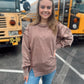 The Best Feeling Acid Wash Sweatshirt - Brown