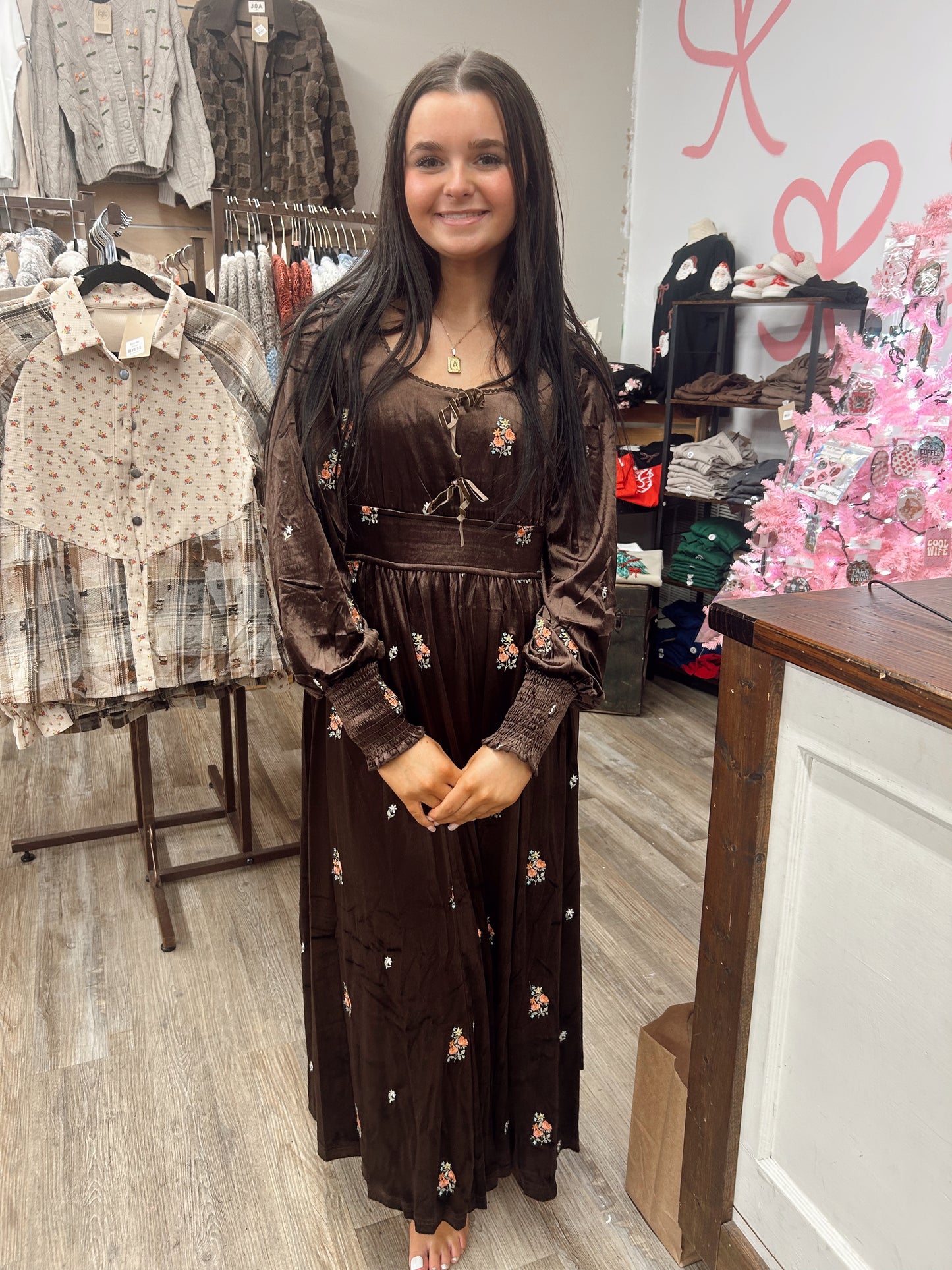 Velvet Chapel Midi Dress