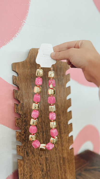 Pink Paradise Beaded Necklace