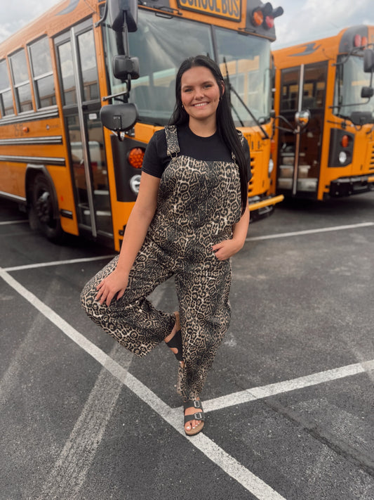 Wild Girl Cheetah Overalls