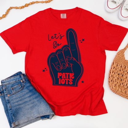 Let's Go Patriots Fan Finger Graphic Tee