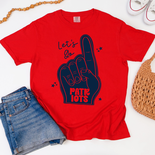 Let's Go Patriots Fan Finger Graphic Tee