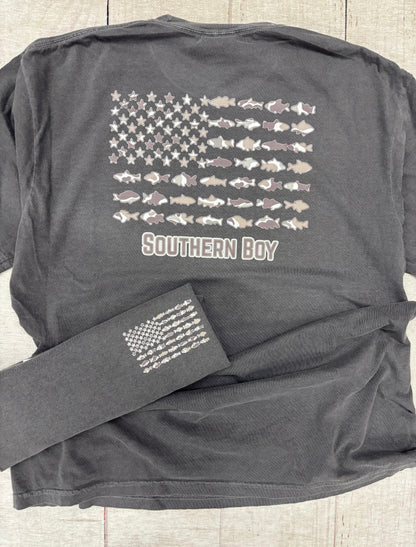 Southern Boy Fish Flag Short Sleeve Graphic Tee