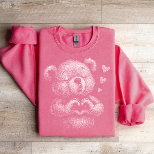 Kissy Face Bear Silhouette Graphic Tee