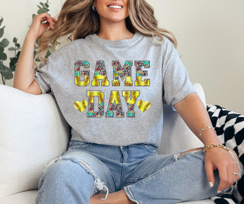 Game Day Colored Cheetah Graphic Tee - Youth