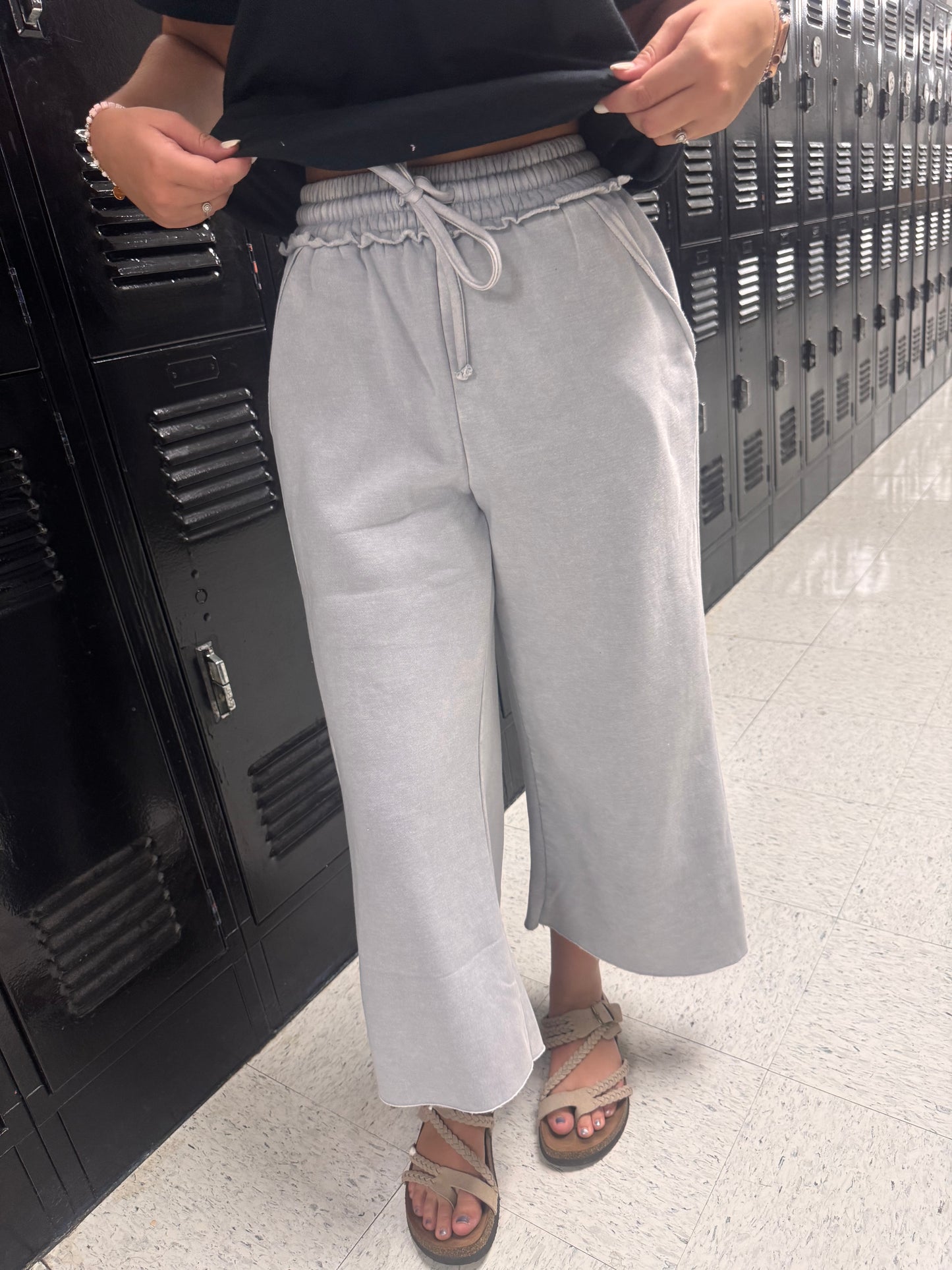 DOORBUSTER Acid Wash Flare Pants - Sleet