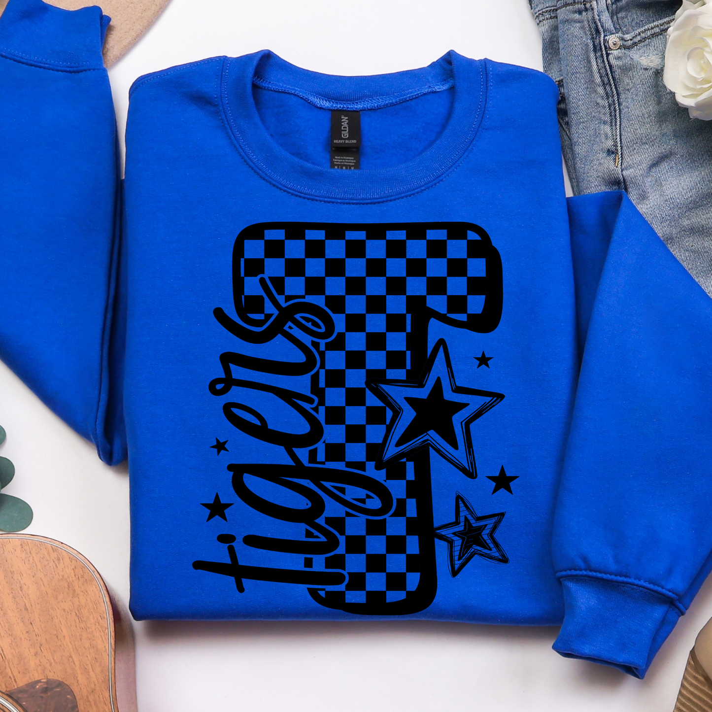 Big T Checkered Tigers Graphic Tee