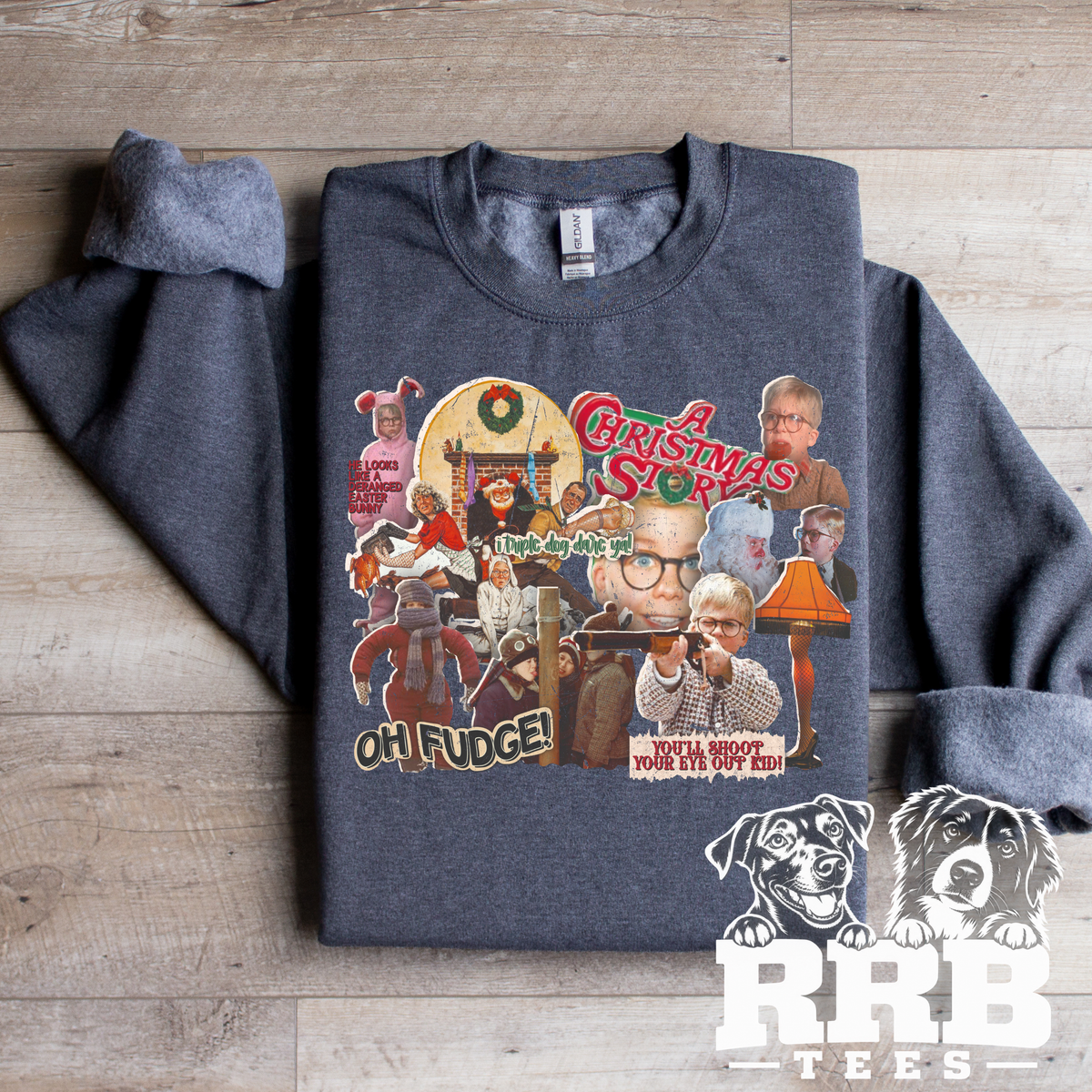 A Christmas Story Grunge Collage Graphic Tee