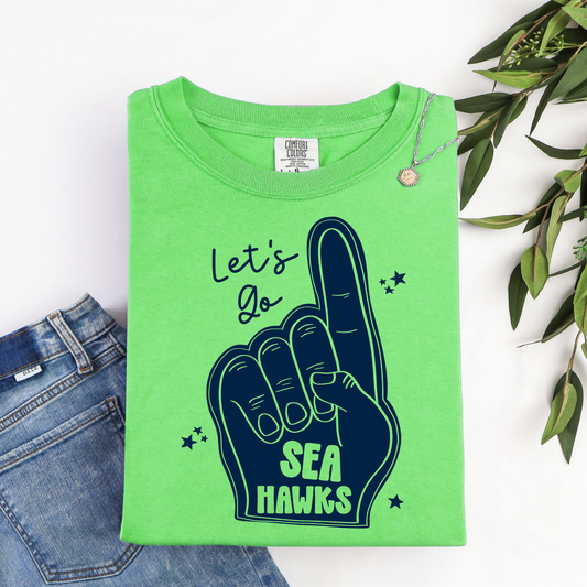Let's Go Seahawks Fan Finger Graphic Tee