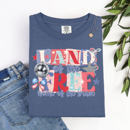 Land of the Free Because of the Brave Graphic Tee