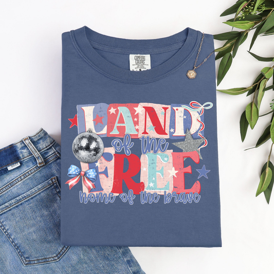 Land of the Free Because of the Brave Graphic Tee