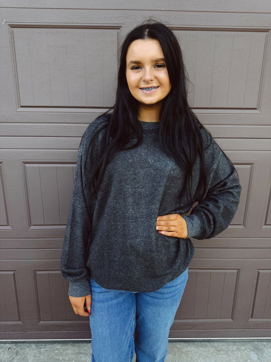 Sweater Weather Oversized Sweater - Charcoal