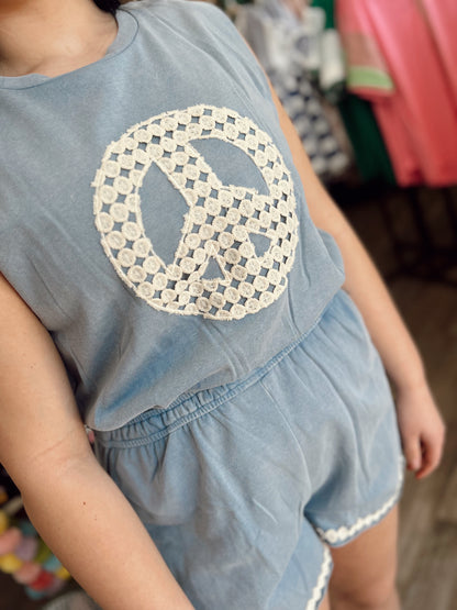 Go With It Peace Romper