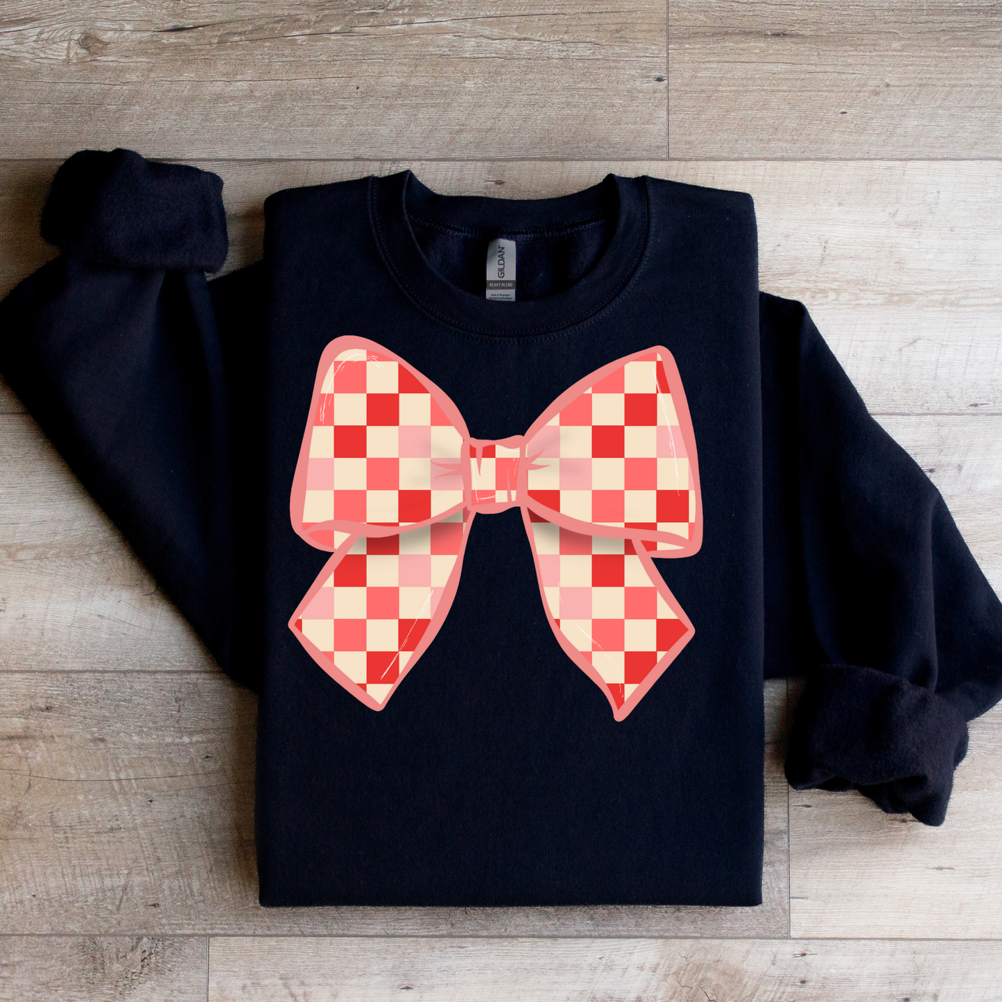 Checkered Gingham Bow Graphic Tee