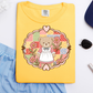 Bear Bow Frame Quilted Background Graphic Tee