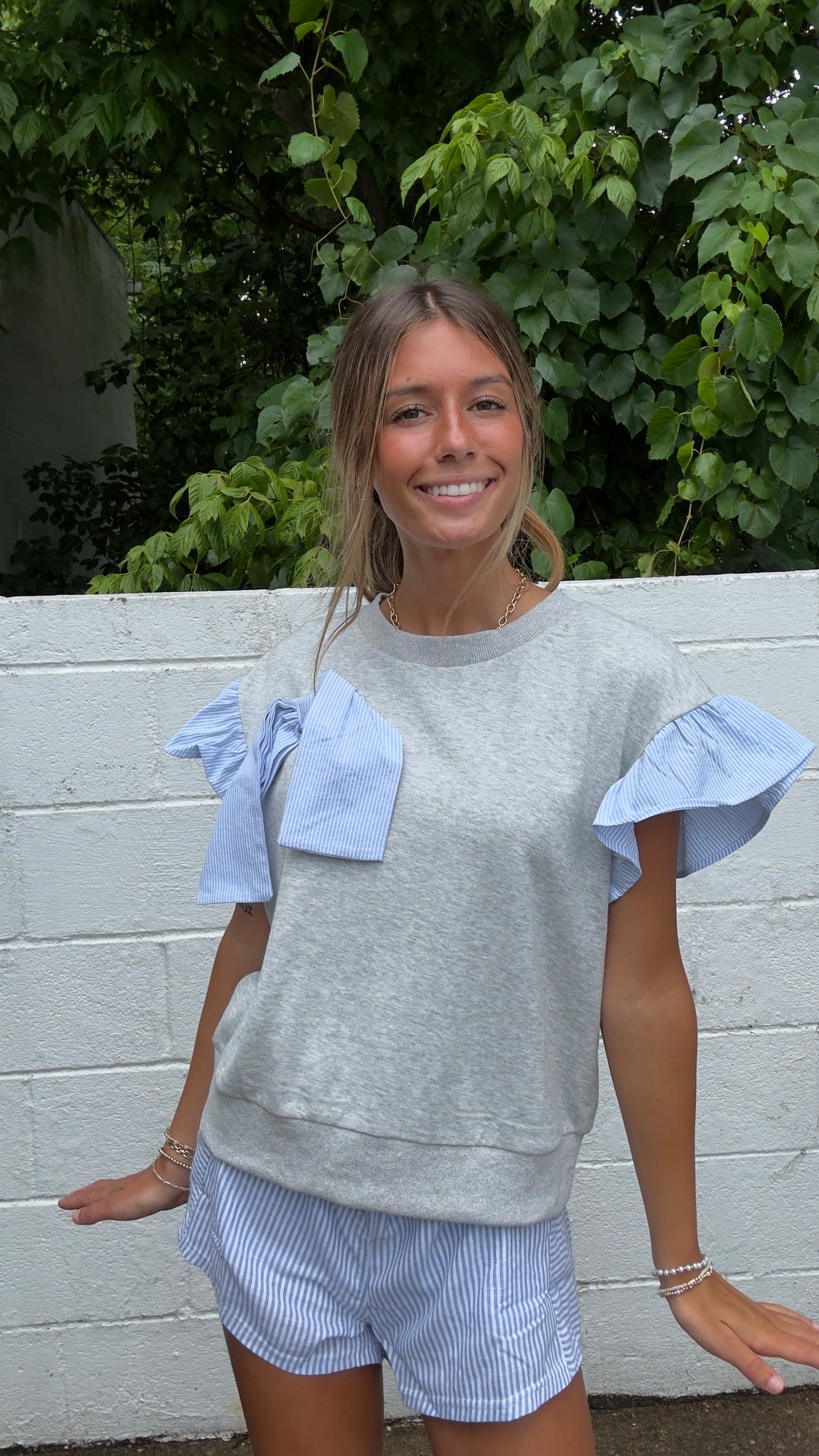 Forever Young Top- Heather Grey