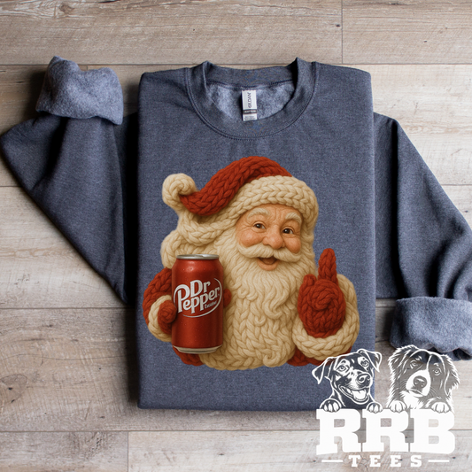 Knitted Santa With A Dr Pepper Graphic Tee