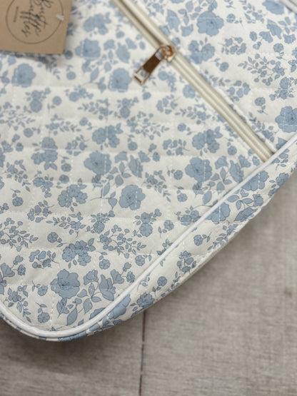 Bible Cover Case - White Blue Floral