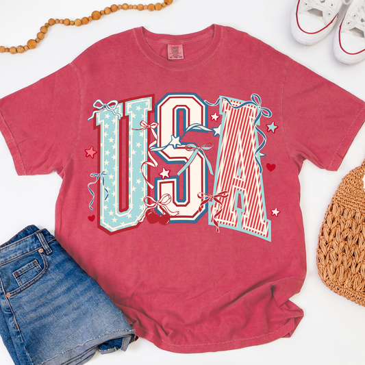 USA with Bows Graphic Tee