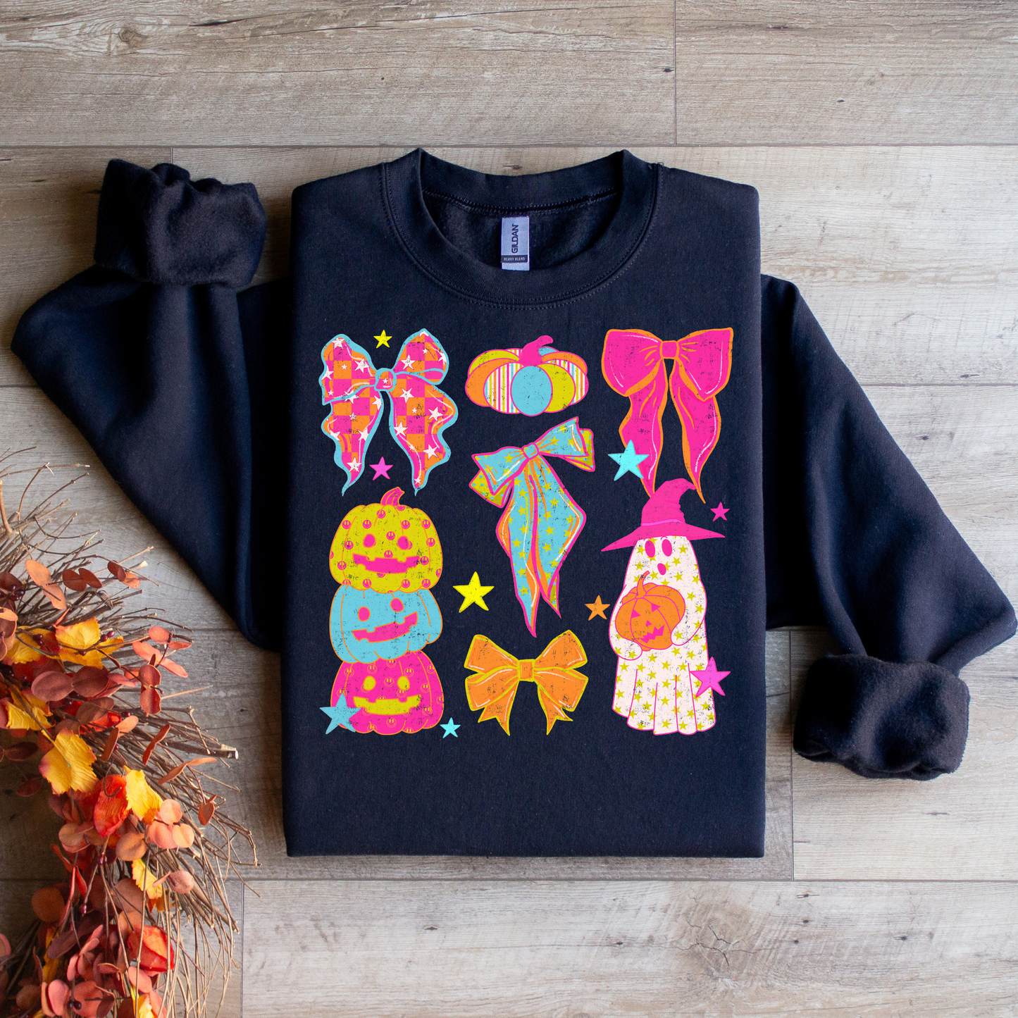 Neon Halloween Collage Graphic Tee