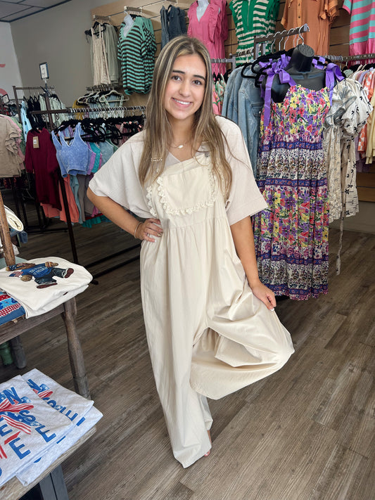 Back in the Day Ivory Overalls