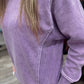Warm Me Up Acid Wash Crewneck - Violet