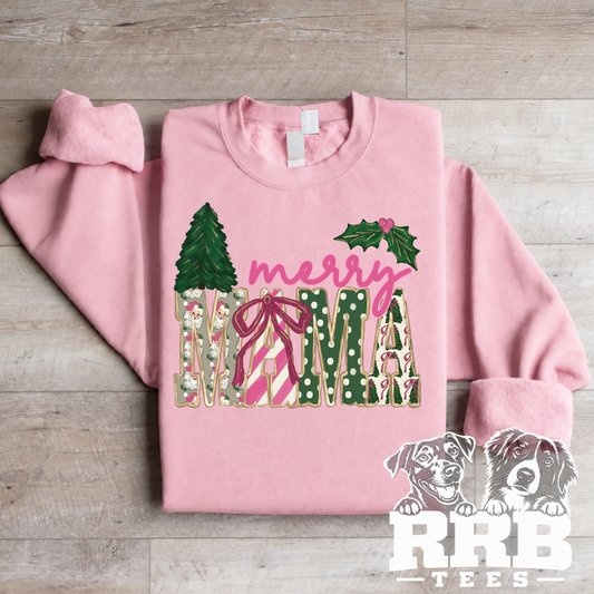 Merry Mama Pink Graphic Tee