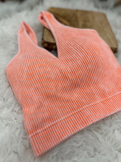 DOORBUSTER Ribbed Bralette - Coral