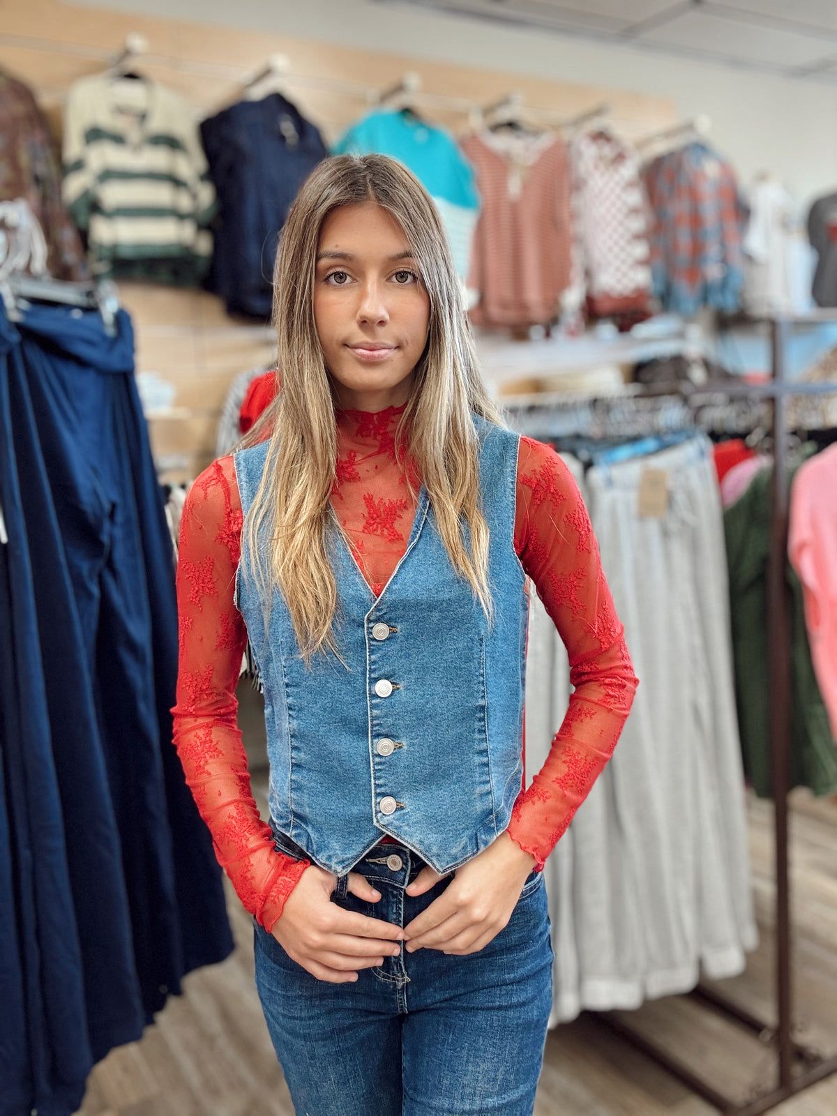 Day Dream Lace Top - Red