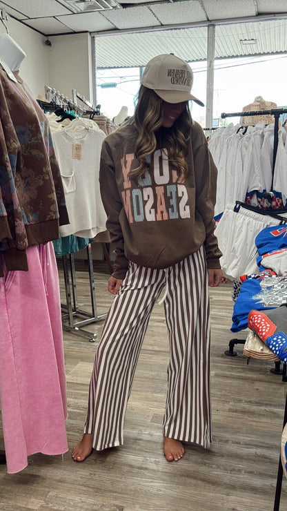 Gameday Striped Pants - Chocolate