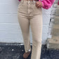 Becky Acid Wash Denim Cropped Jeans - Ash Mocha