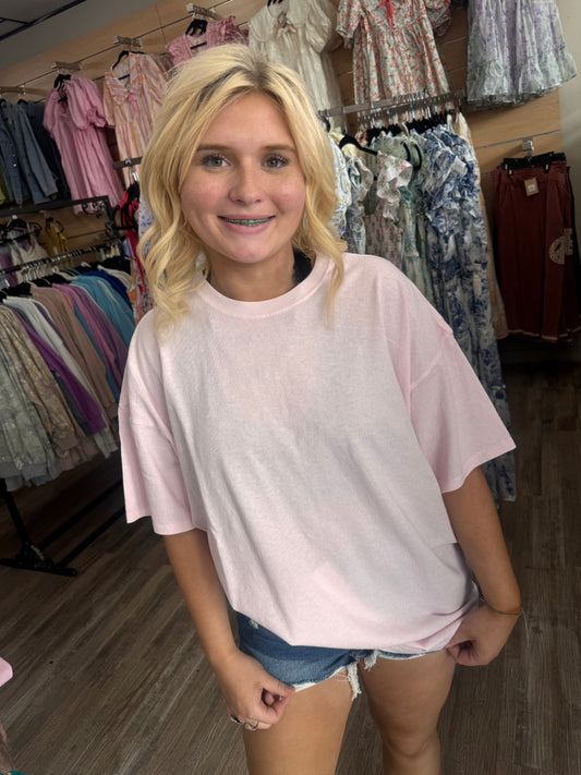 Everyday Me Mineral Wash Top - Soft Pink